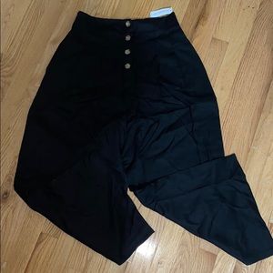 Vetta Black Button Fly Culottes